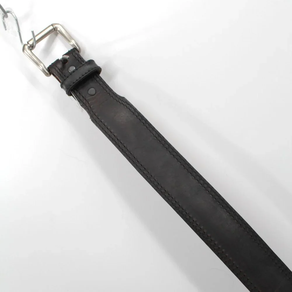 R.G. BULLCO U.S.A. Leather Belt Black Removable Brass Buckle Men's Unisex Sz 50 - Picture 6 of 12